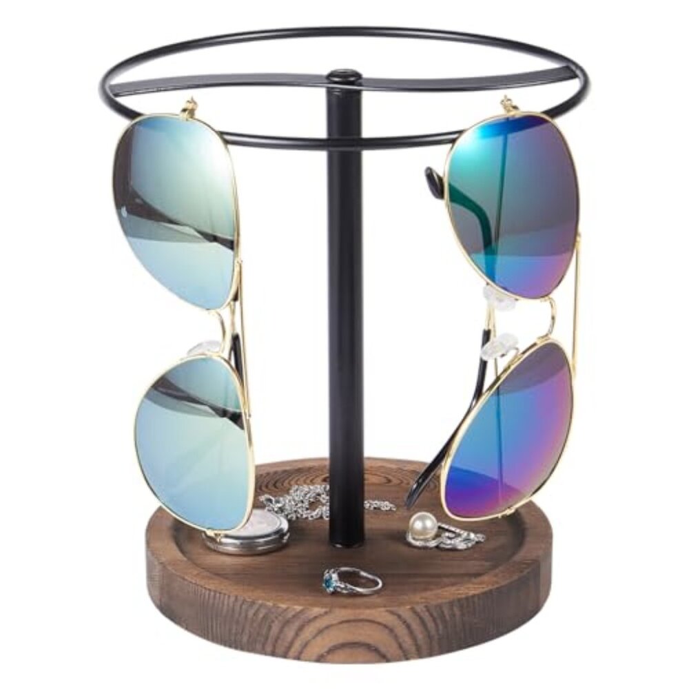 Sunglasses Organizer Wood Glasses Holder Stand‎